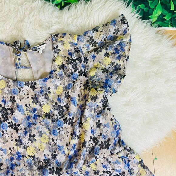 Lucky Brand floral short sleeve casual cite modest blouse plus size 1X - Picture 5 of 13